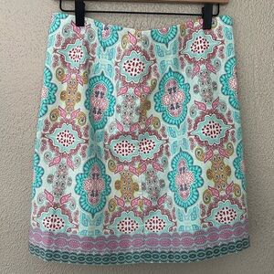 Women’s Talbots Lined Skirt, Size 8, Blue Pink Spring